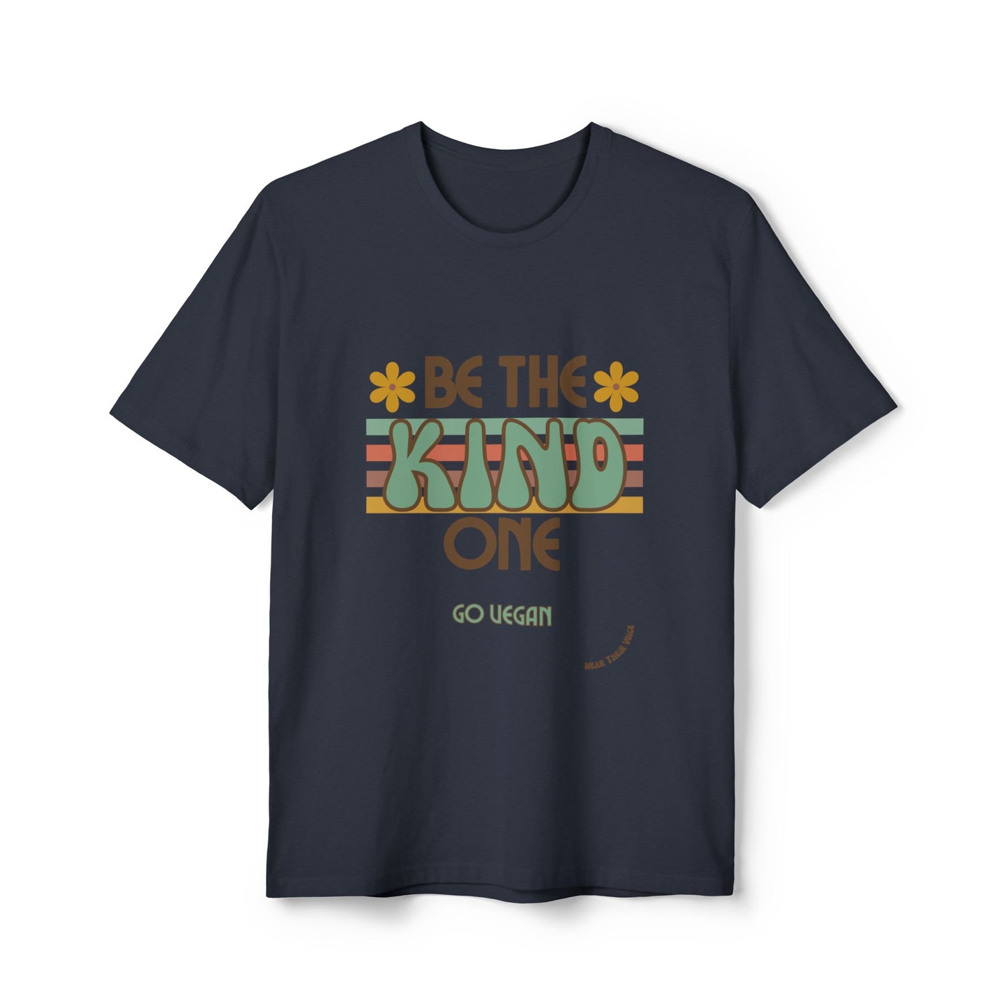 Be the Kind One, Go Vegan - '70s Inspired Unisex Recycled Tee