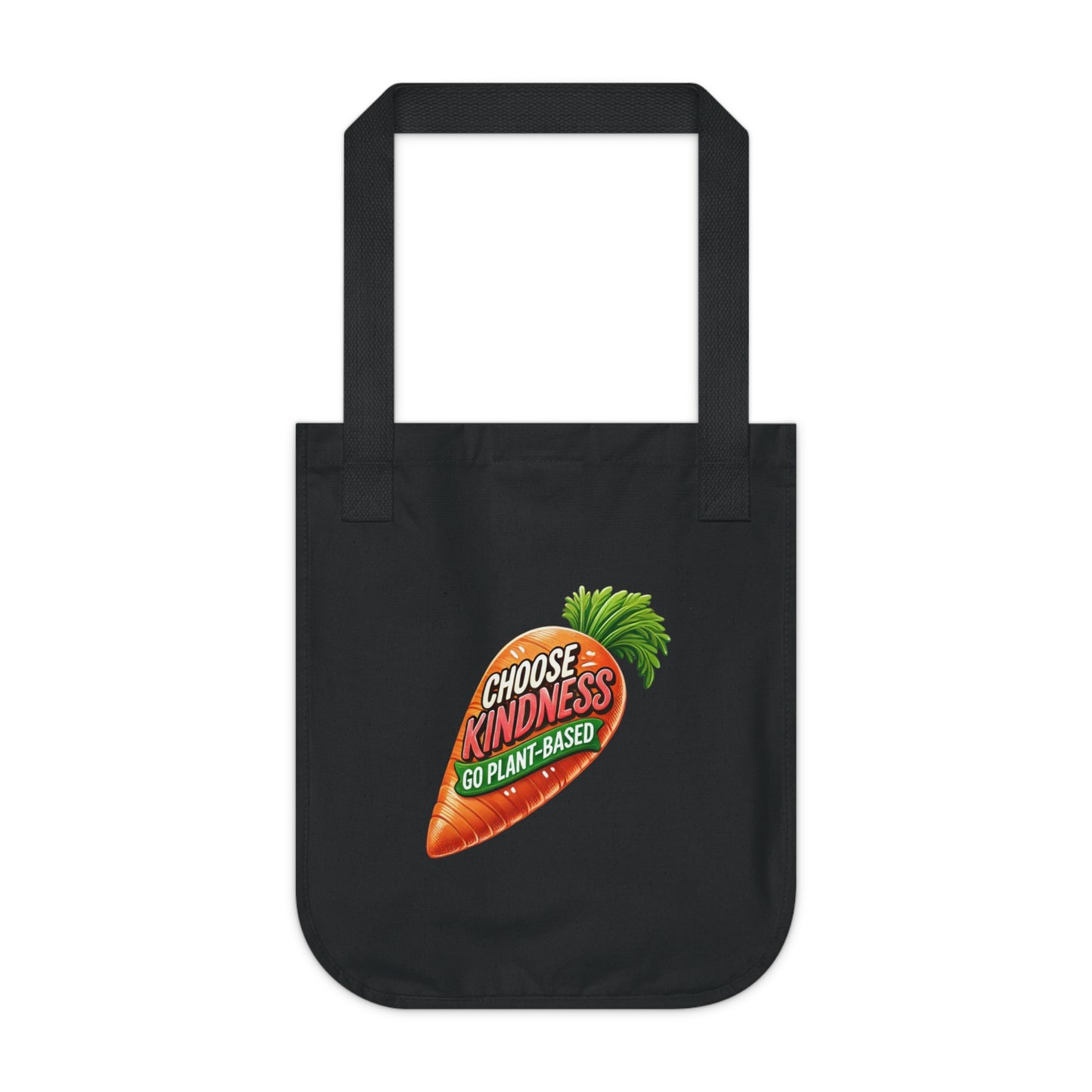 Organic Eco-Friendly Canvas Tote Bag - Choose Kindness, Go Plant-Based