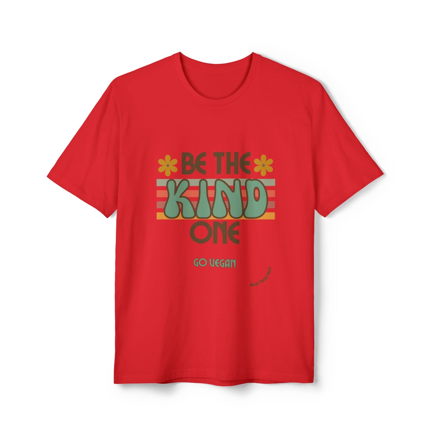 Be the Kind One, Go Vegan - '70s Inspired Unisex Recycled Tee