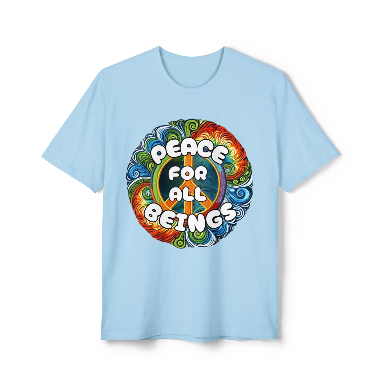 Peace for All Beings - Tie-Dye Design Unisex Recycled Tee