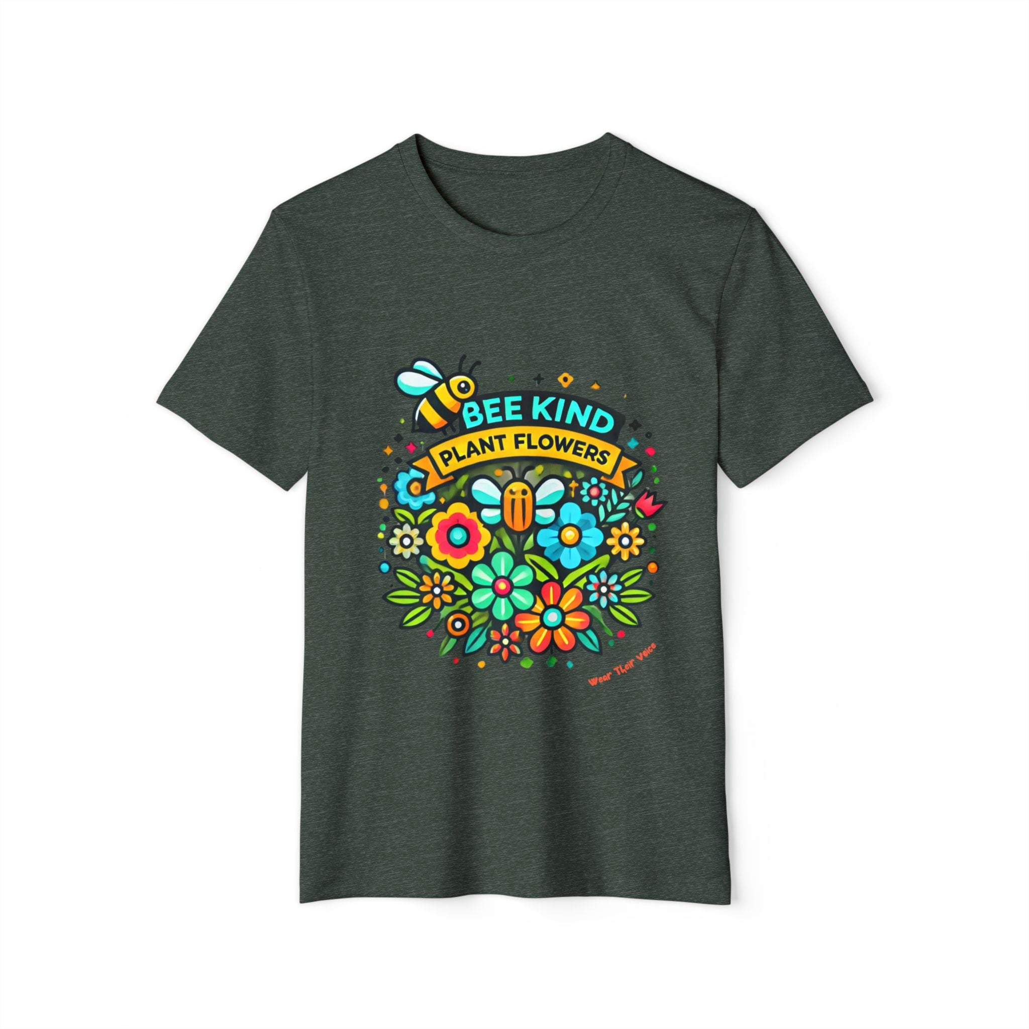 Be Kind Plant Flowers - Unisex Recycled Organic T-Shirt