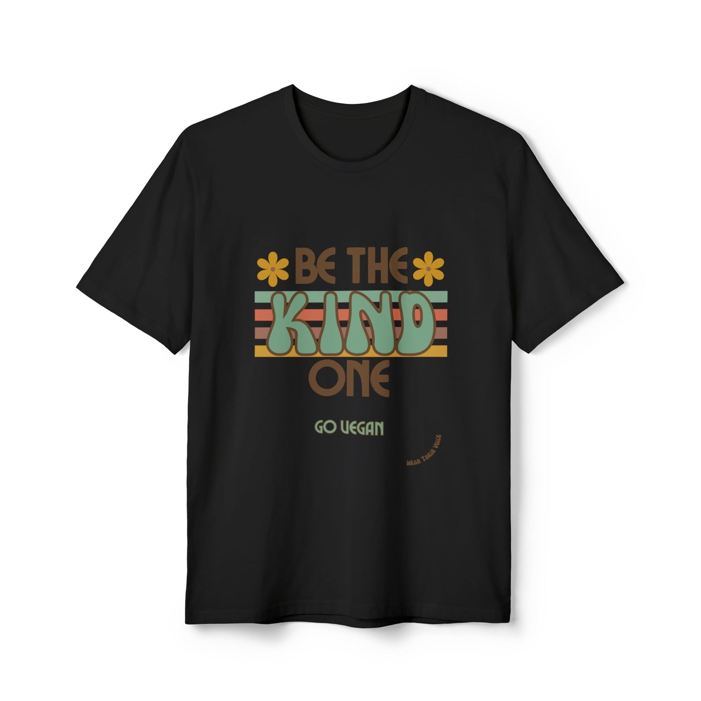 Be the Kind One, Go Vegan - '70s Inspired Unisex Recycled Tee