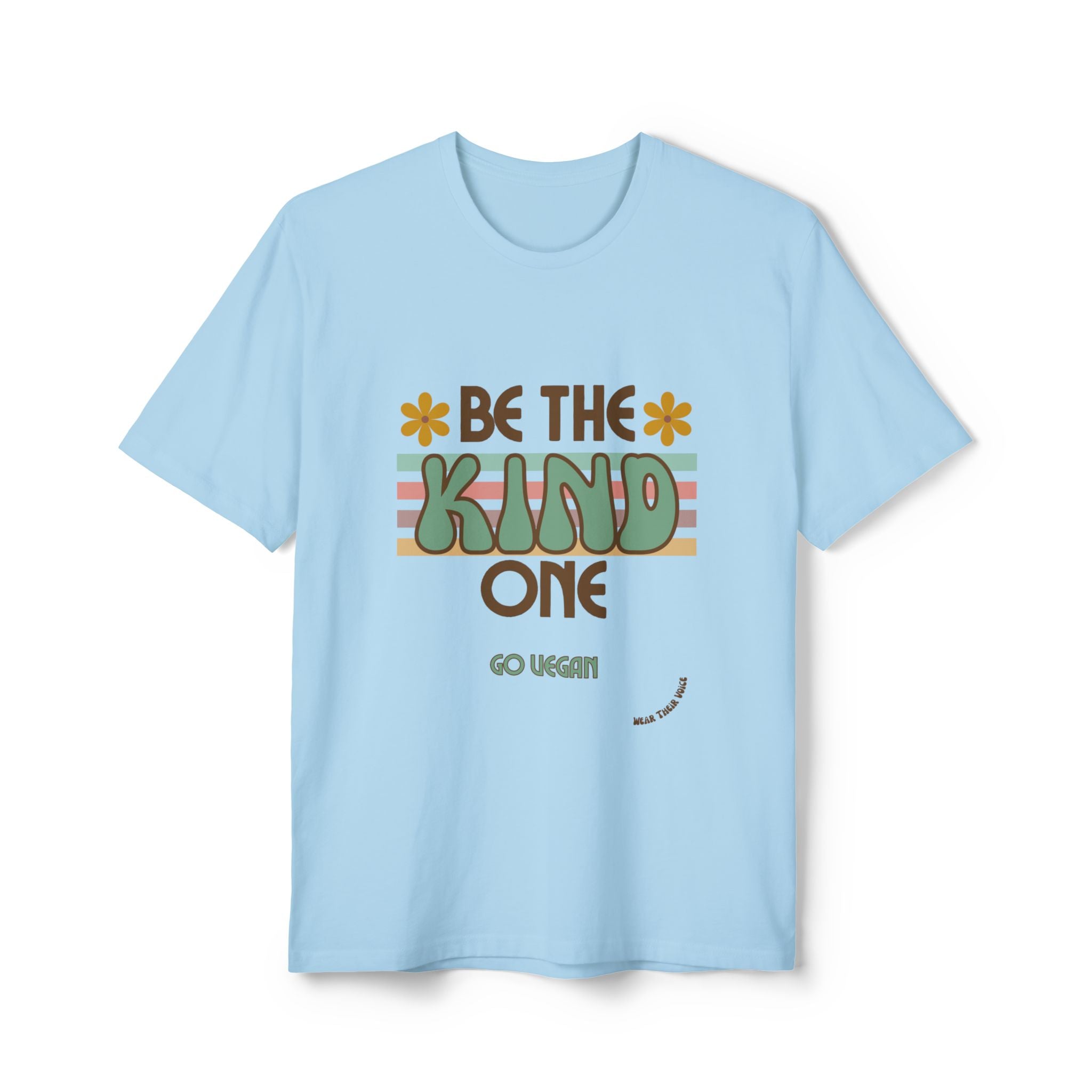 Be the Kind One, Go Vegan - '70s Inspired Unisex Recycled Tee