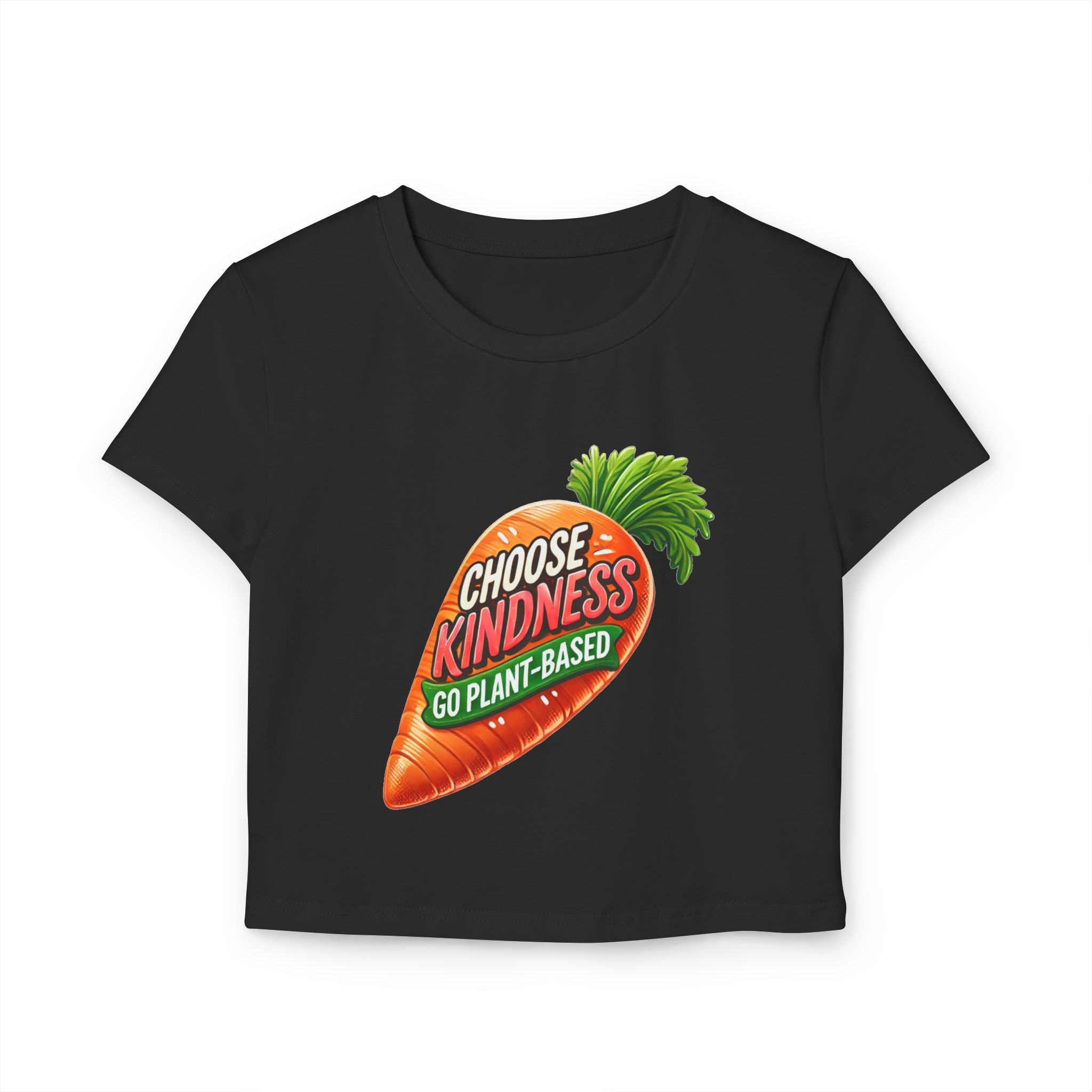 Choose Kindness, Go Plant-Based Cropped Organic Women's T-Shirt