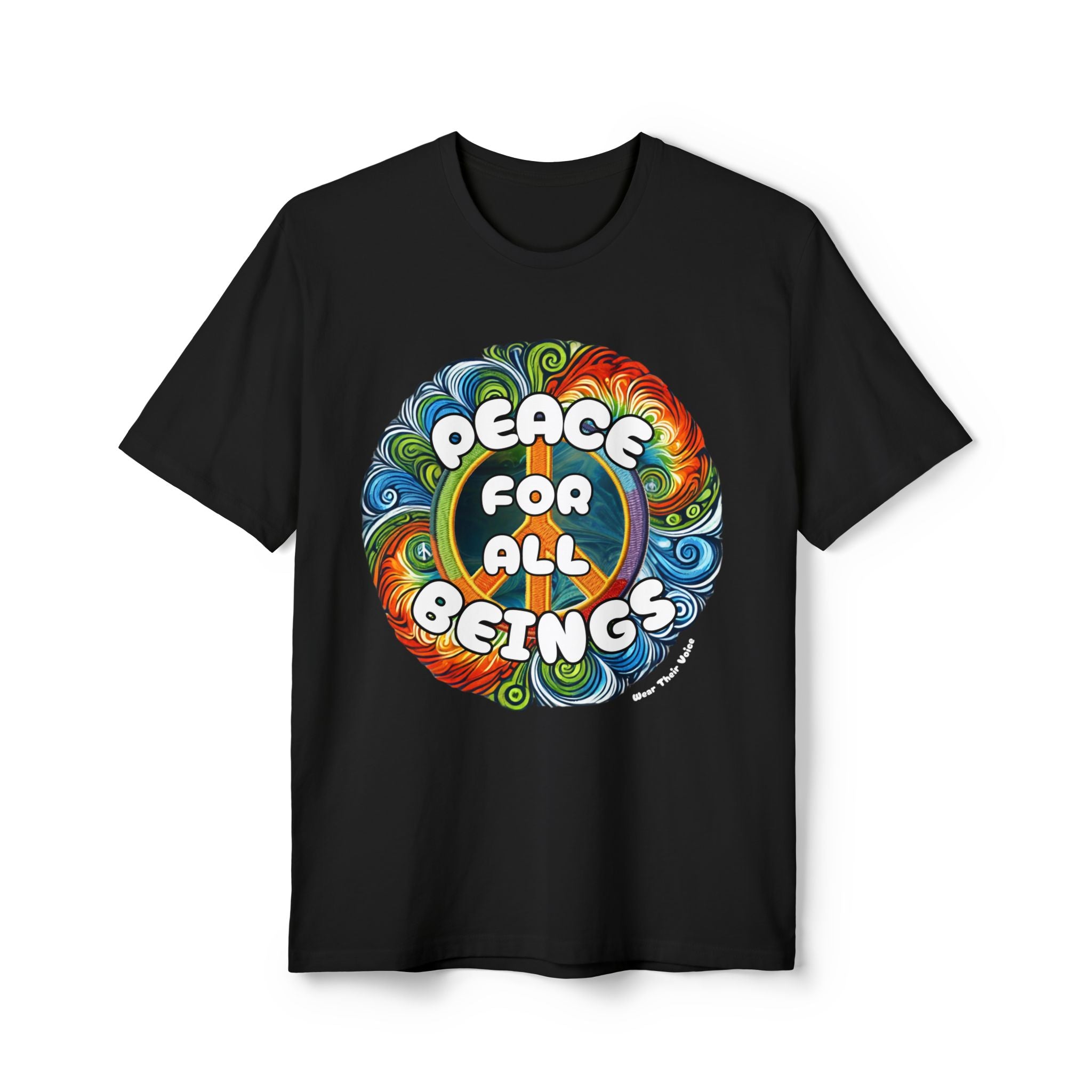 Peace for All Beings Tie-Dye Design - Unisex Recycled Tee