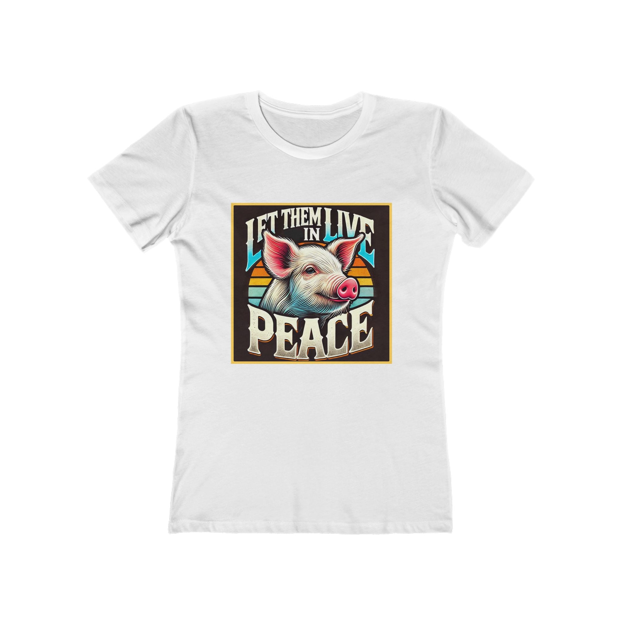 Let Them Live in Peace Women's Cotton Boyfriend Tee