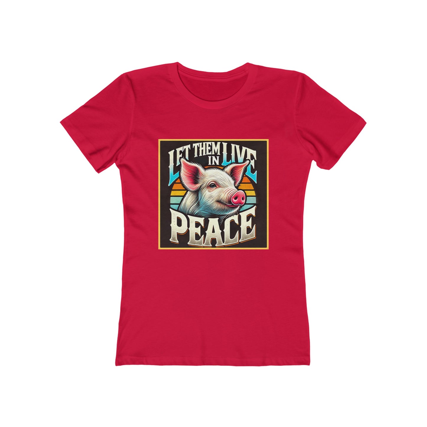 Let Them Live in Peace Women's Cotton Boyfriend Tee