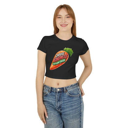 Choose Kindness, Go Plant-Based Cropped Organic Women's T-Shirt