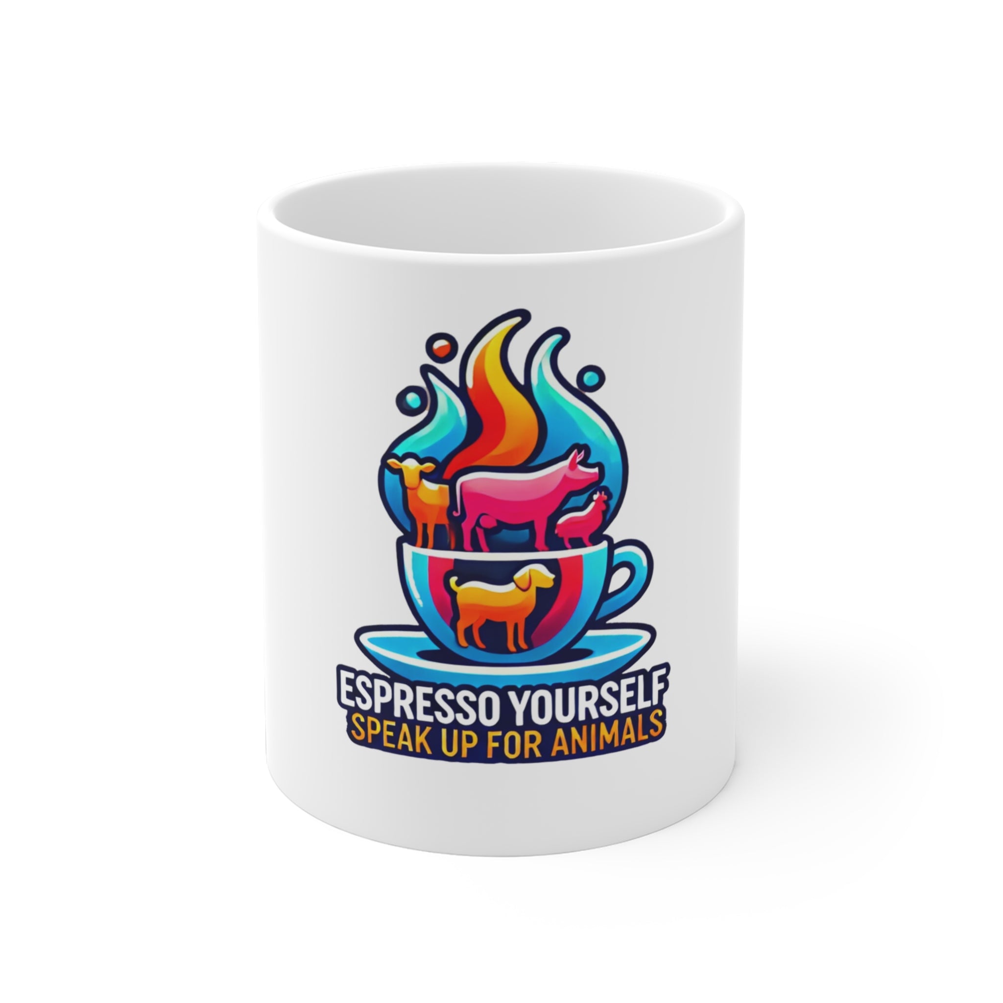 Ceramic Mugs (11oz\15oz\20oz) - Espresso Yourself, Stand Up for Animals