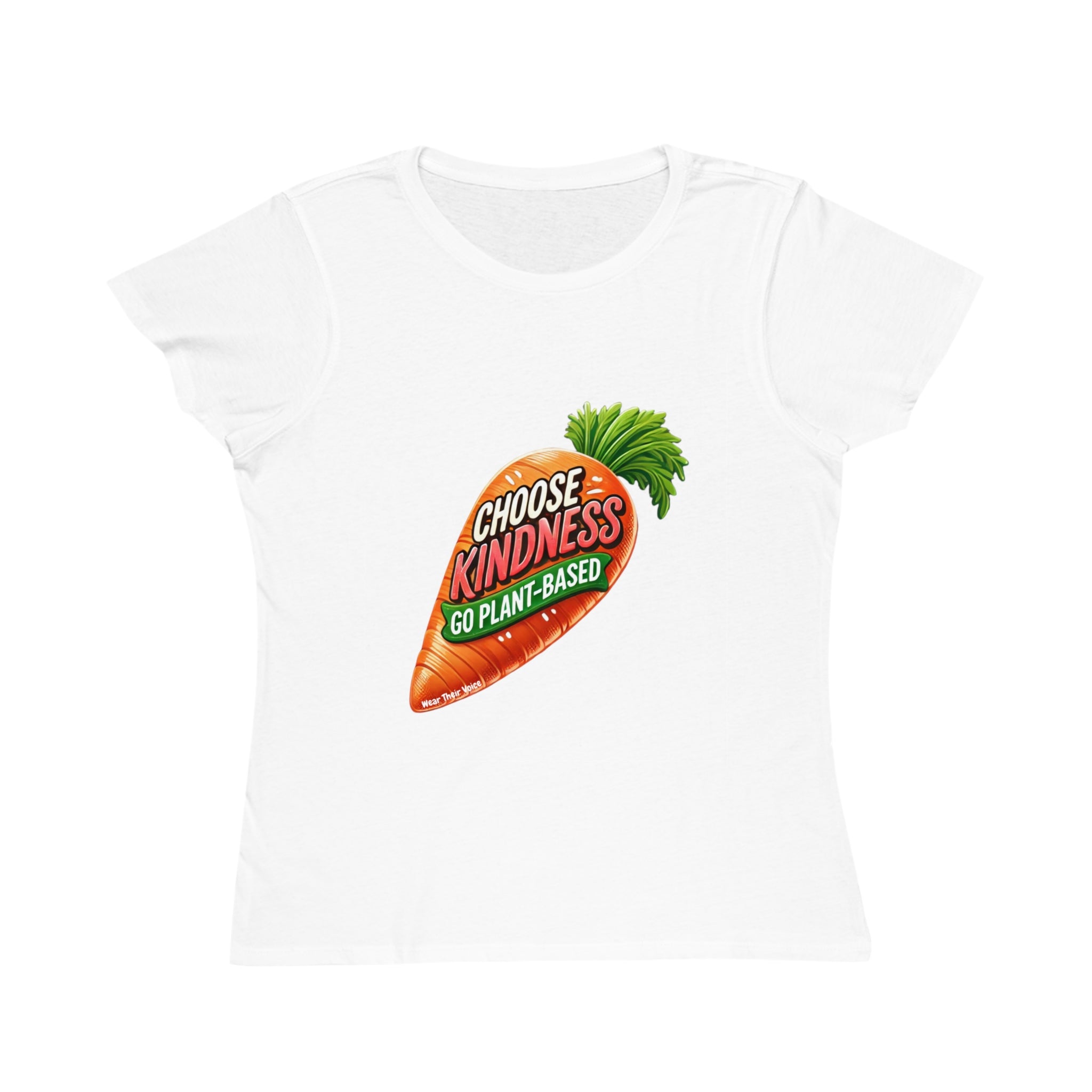 Choose Kindness, Go Plant-Based Bright Orange Carrot Graphic - Organic Cotton Women's  T-Shirt