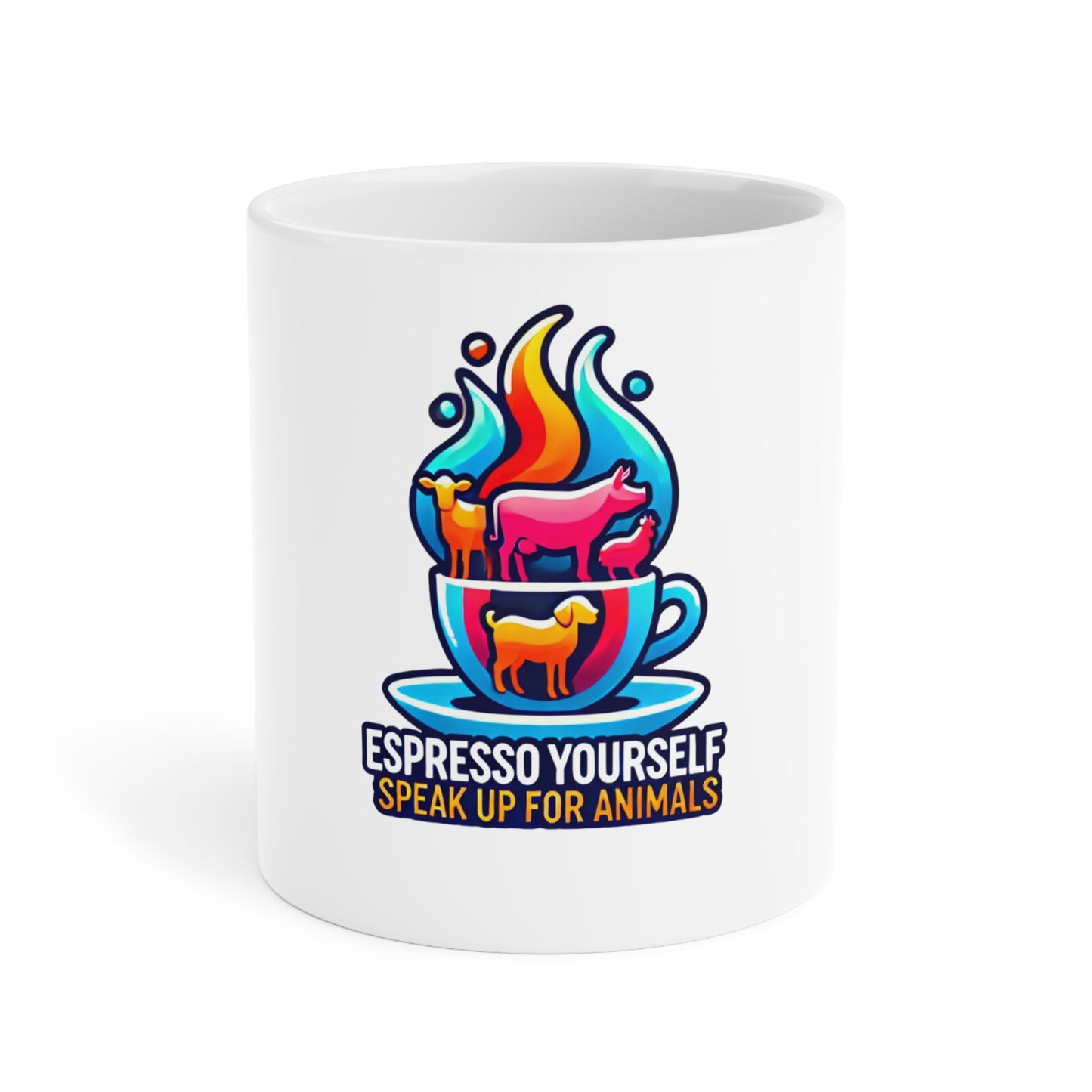 Ceramic Mugs (11oz\15oz\20oz) - Espresso Yourself, Stand Up for Animals