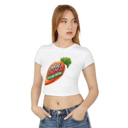 Choose Kindness, Go Plant-Based Cropped Organic Women's T-Shirt