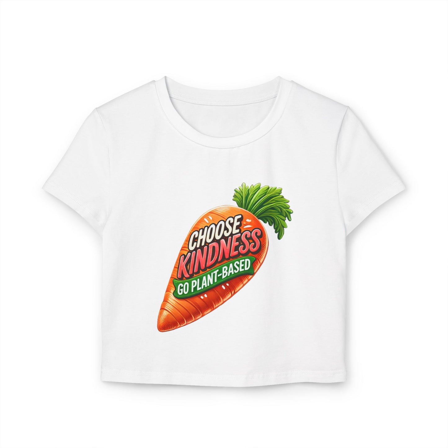 Choose Kindness, Go Plant-Based Cropped Organic Women's T-Shirt